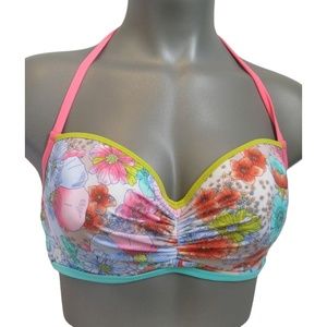 Victoria's Secret Happy Floral Strappy-Back Getaway Halter Swim Top 36B